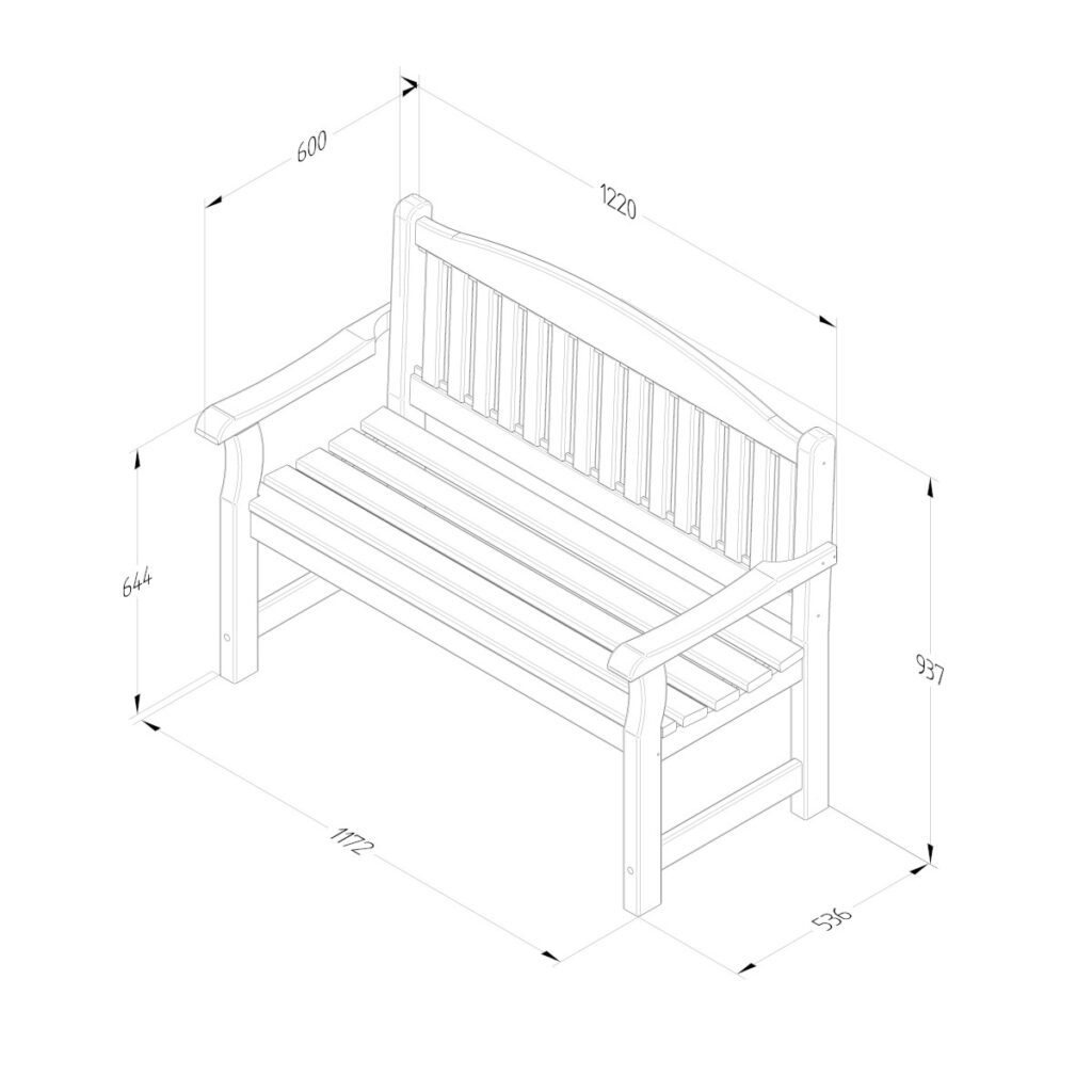Forest Garden Harvington 4ft Garden Bench 5013053154854 2